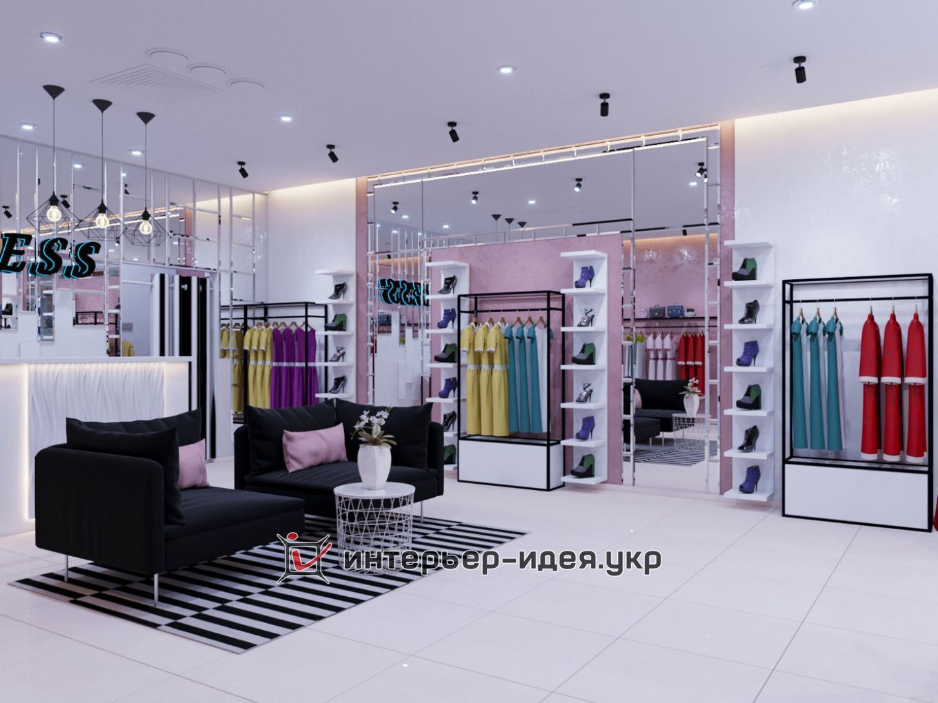 Дизайн интерьера магазина одежды