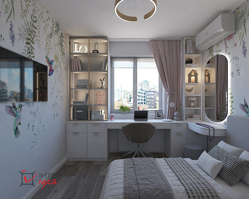 Детская комната для девочки, 9.2 м²