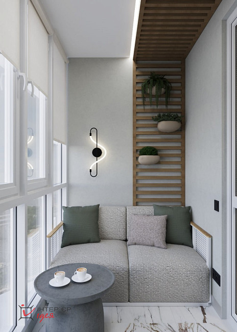 Кухня-гостиная с фисташковым акцентом