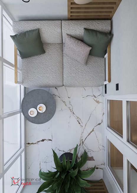 Кухня-гостиная с фисташковым акцентом