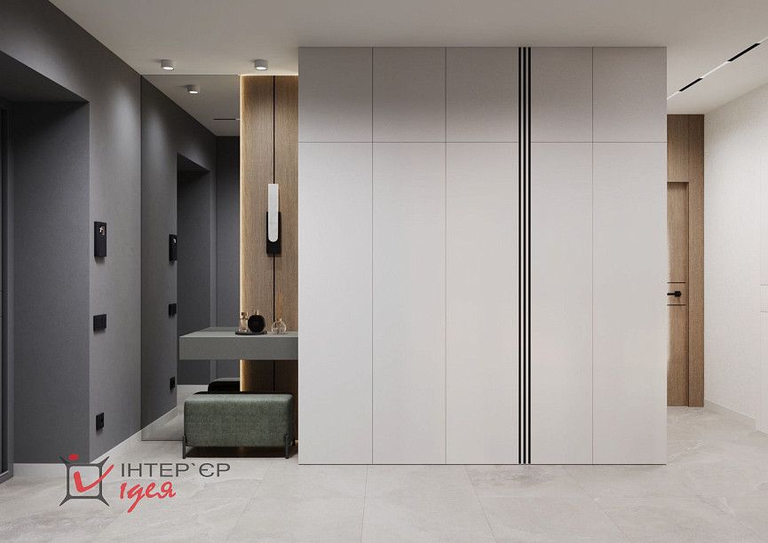 Прихожая 13,5 м2 в стиле своевременный минимализм