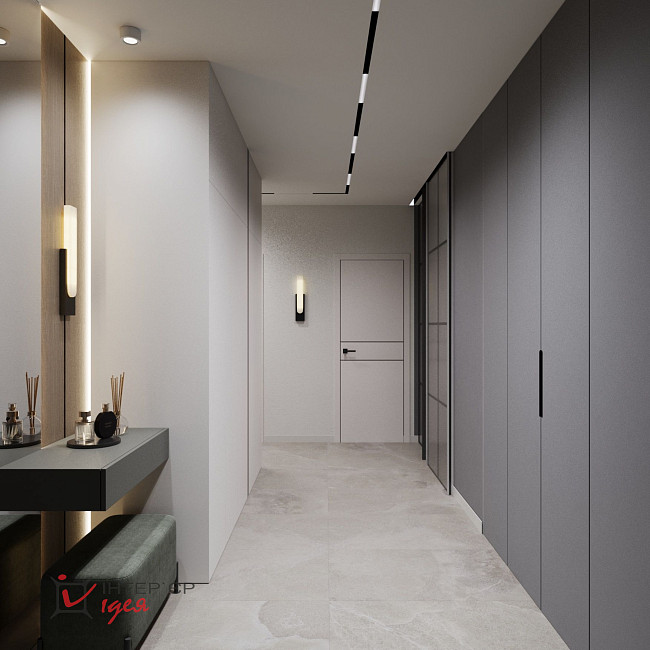 Прихожая 13,5 м2 в стиле своевременный минимализм