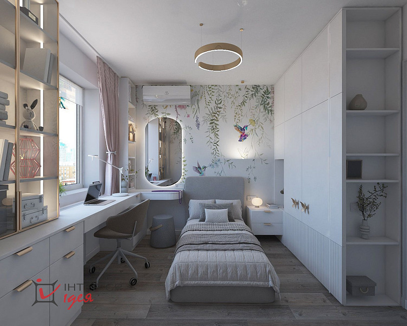 Детская комната для девочки, 9.2 м²