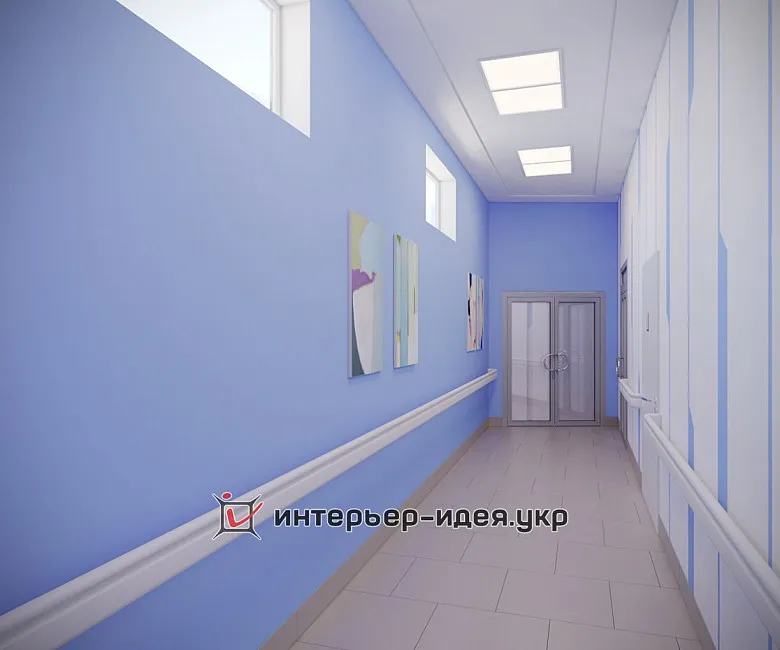 Разработка дизайну ресепшн и коридора в Медицинском центре