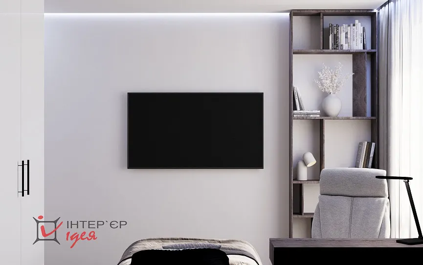 Детская с акцентным синим в ЖК «Парковый квартал»